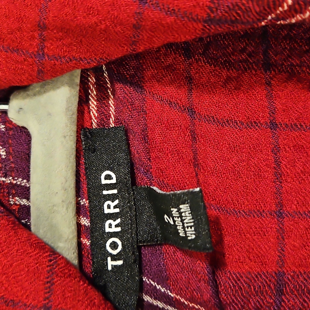Torrid Long Plaid Button Down - image 2
